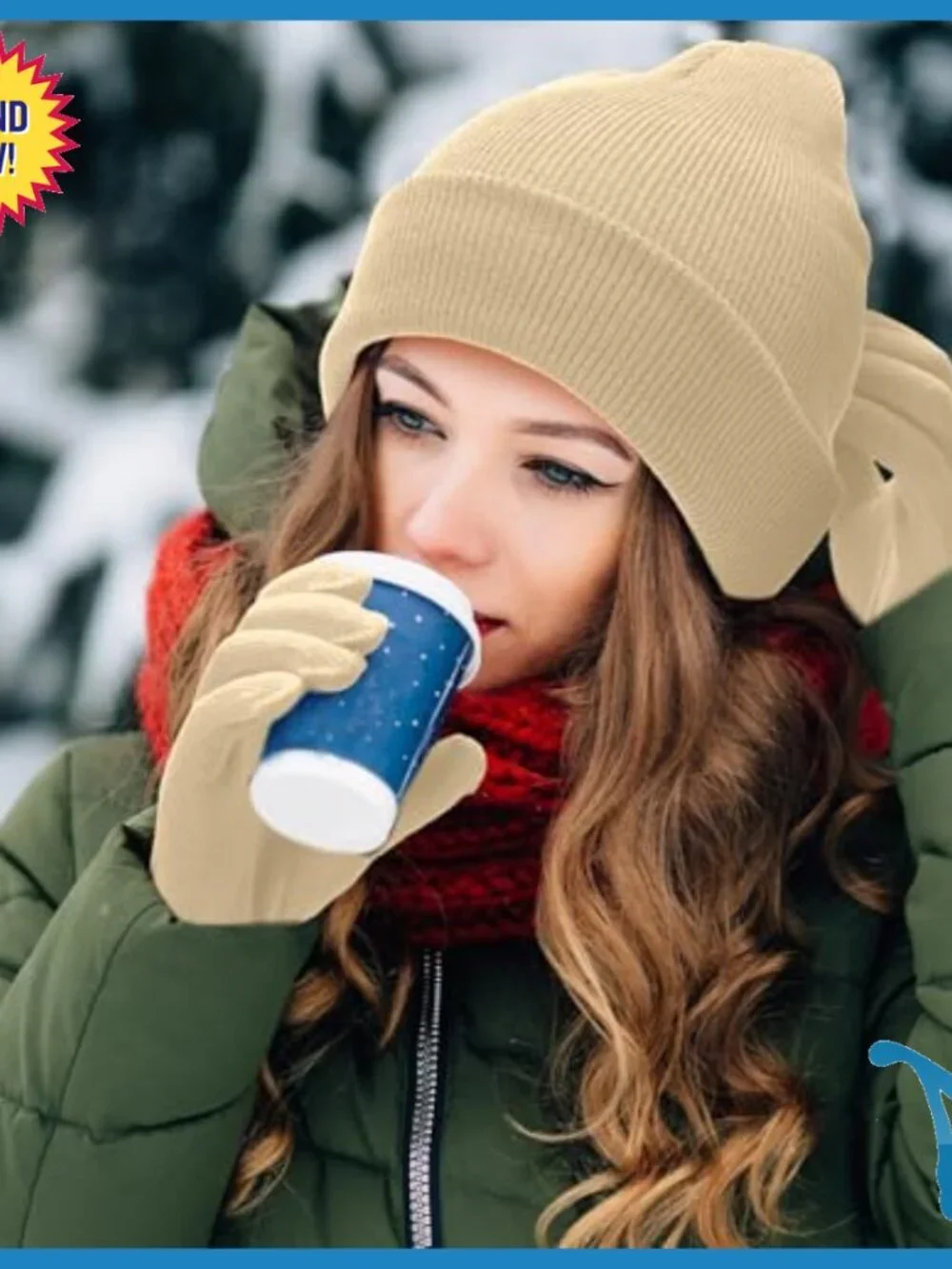 96-Piece Winter Hat Gloves Scarf Set for Adults, Knit Fleece Cold Weather